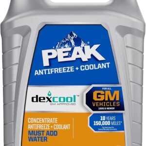 PEAK DEX-Cool® Antifreeze + Coolant, Premium Engine Coolant with Antifreeze, Car Antifreeze Coolant Mixture for GM Vehicles, 1 Gallon